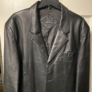Jones New York - City, Mens Leather Blazer, Size 42S